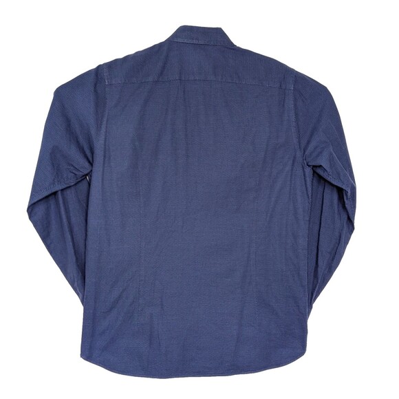 Ted Baker Mens Size 4 L Blue Bigidea Micro Dobby Flip Cuff Button Down Shirt - Picture 2 of 6